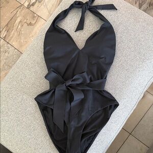 Sea level Elegant Black Halter Swimsuit